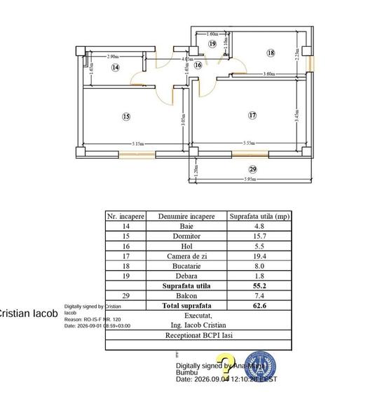 Apartament 2 camere, 63 mp, DECOMANDAT, ETAJ 1, BLOC NOU, Horpaz - 3