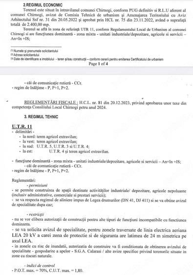 Teren de 2400 mp, în Chirnogi