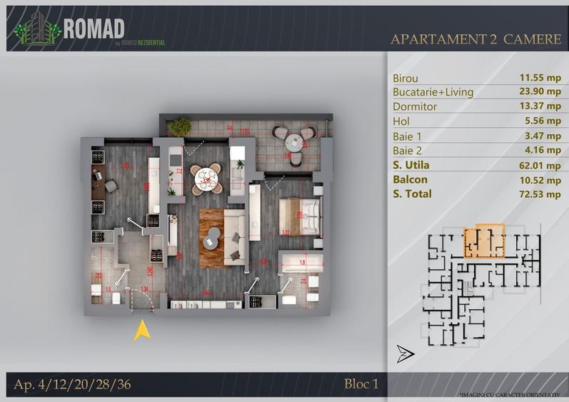 Apartament cu 3 camere decomandat în Theodor Pallady