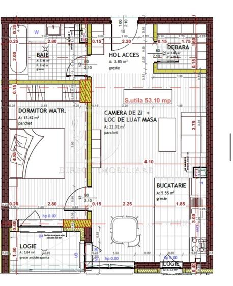 Apartament cu 2 camere semidecomandat în Florești