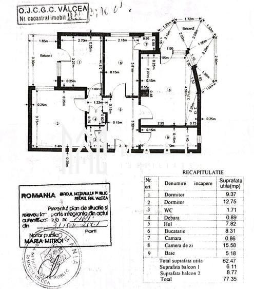 Apartament cu 3 camere decomandat, mobilat în Central