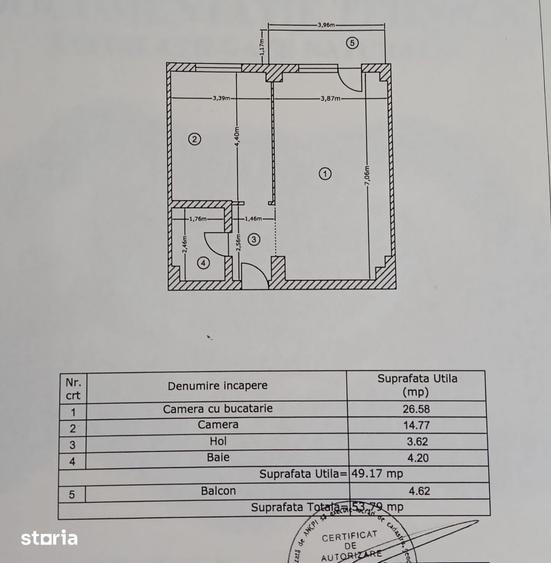Apartament cu 2 camere în Chiajna