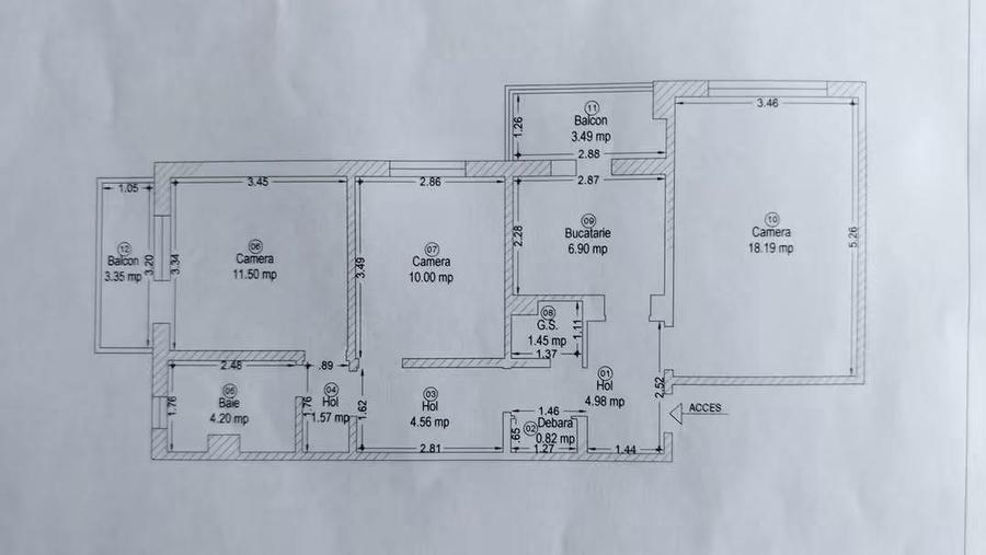 Apartament cu 3 camere decomandat în Soarelui