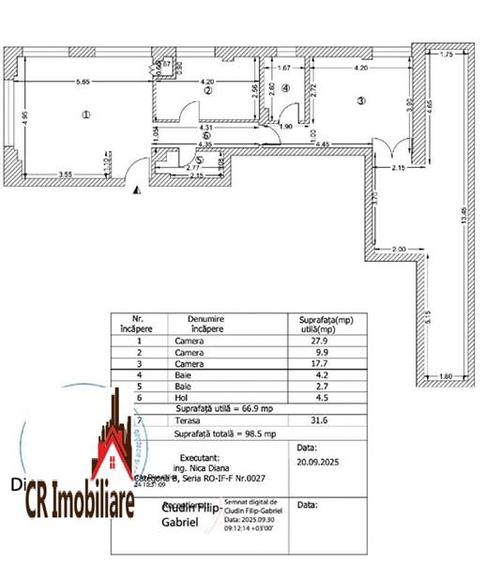 Apartament cu 3 camere semidecomandat în Dorobanți
