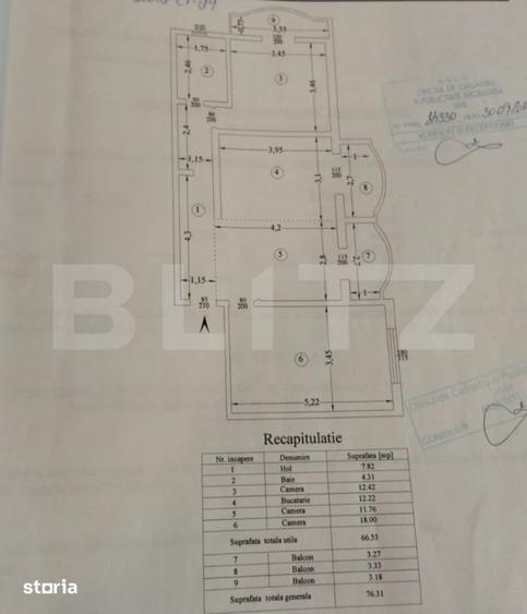 Apartament cu 3 camere semidecomandat în Holboca