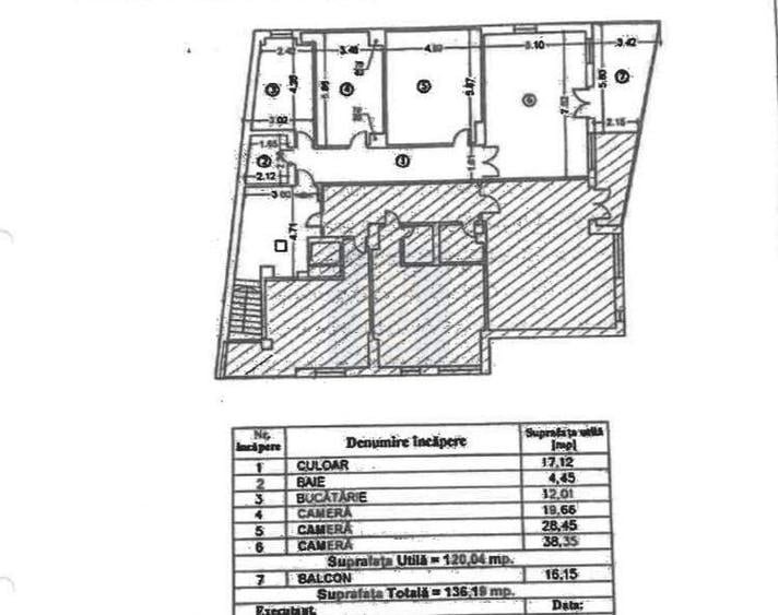 Apartament cu 3 camere decomandat, mobilat în Central