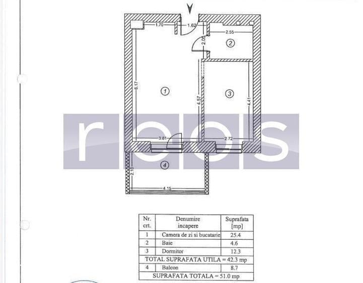 Apartament cu 2 camere în Băneasa