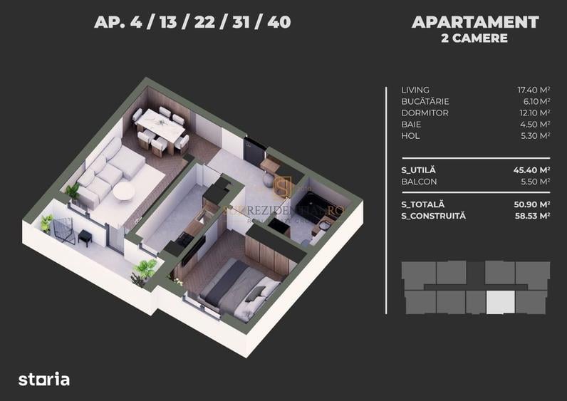 Apartament cu 2 camere decomandat în Brâncoveanu