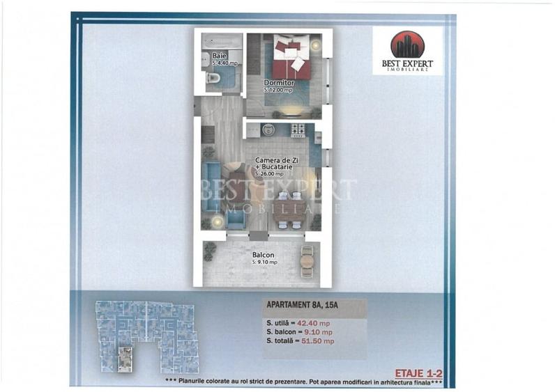 Apartament cu 2 camere semidecomandat în Theodor Pallady