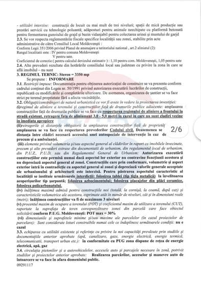 Teren de 3350 mp, în Moldovenești