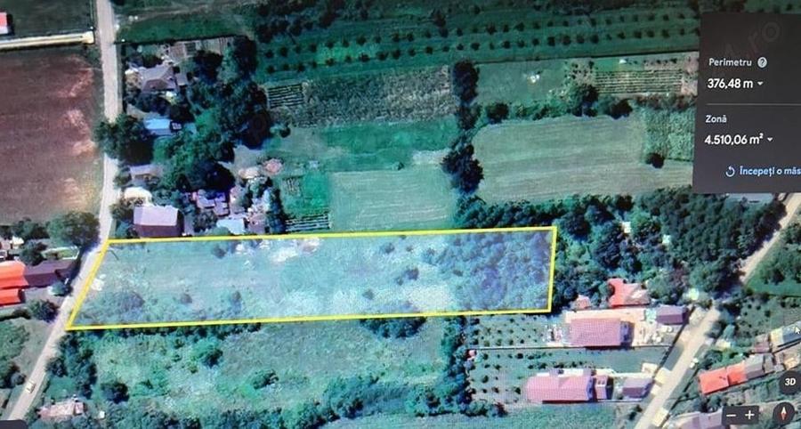 Teren de 4430 mp, în Snagov