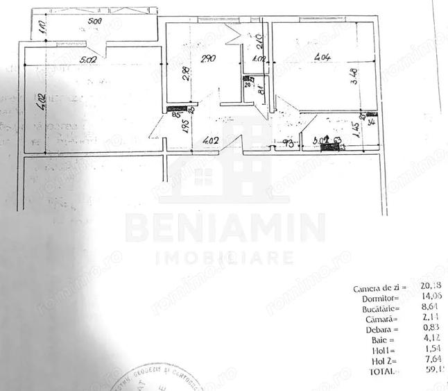 Apartament-Spatiu comercial parter 2 camere -intrare din strada 60mp - 5