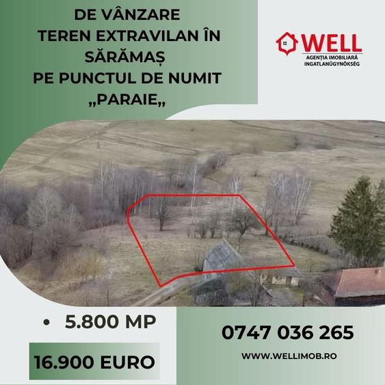 Teren extravilan de vânzare în Sărămaș, pe punctul de numit ,,PARAIE,, - 1