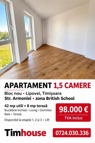 Apartament cu 2 camere decomandat în Lipovei