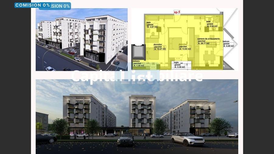 Apartament cu 3 camere decomandat în Hotvon