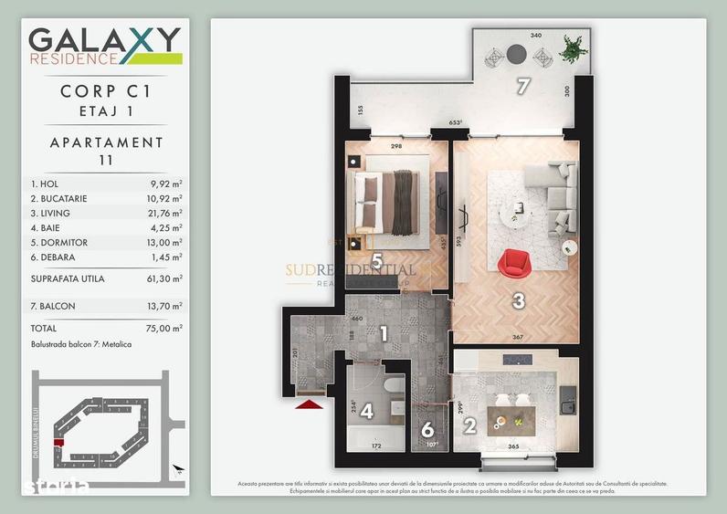 Apartament cu 2 camere în Sud