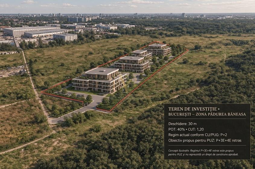 Teren Construcții intravilan de 7499 mp, în Băneasa