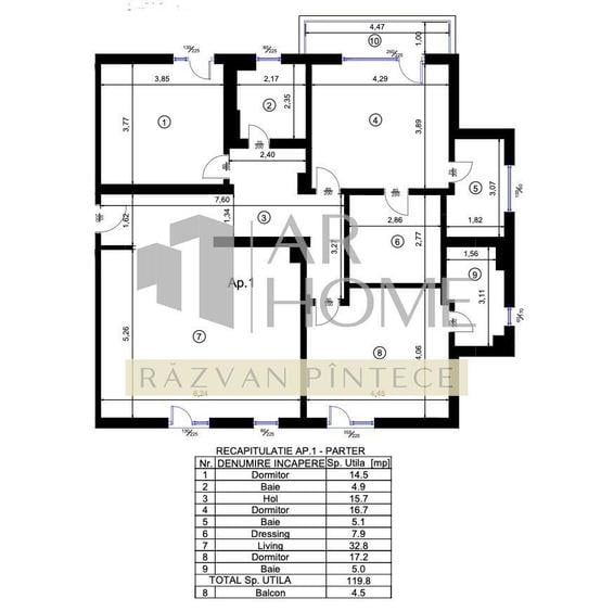 Apartament cu 4 camere decomandat, mobilat în Nord