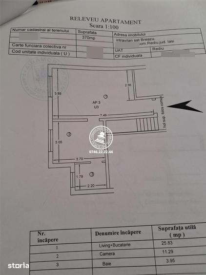 Apartament cu 2 camere în Breazu