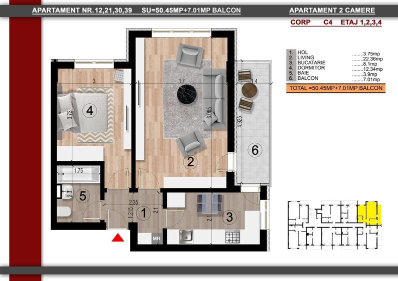 Apartament cu 2 camere decomandat în Berceni — fotografia 1