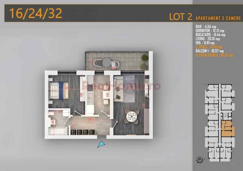 Apartament cu 2 camere decomandat în Theodor Pallady