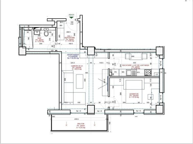 Apartament cu 2 camere în Bucium