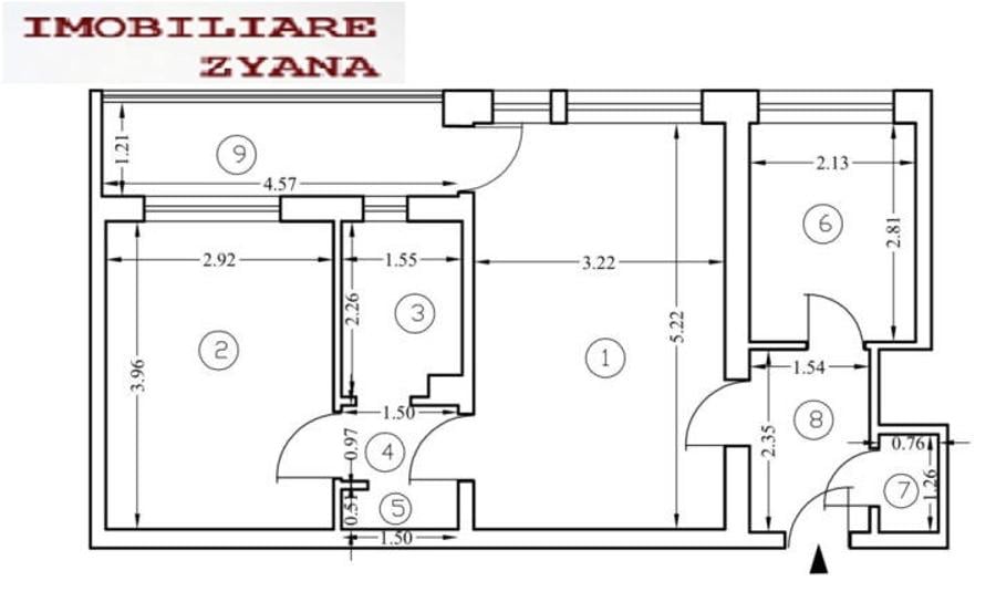 Apartament cu 2 camere semidecomandat în Militari