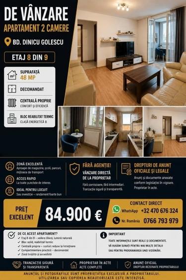 Apartament cu 2 camere decomandat, mobilat în Gara de Nord