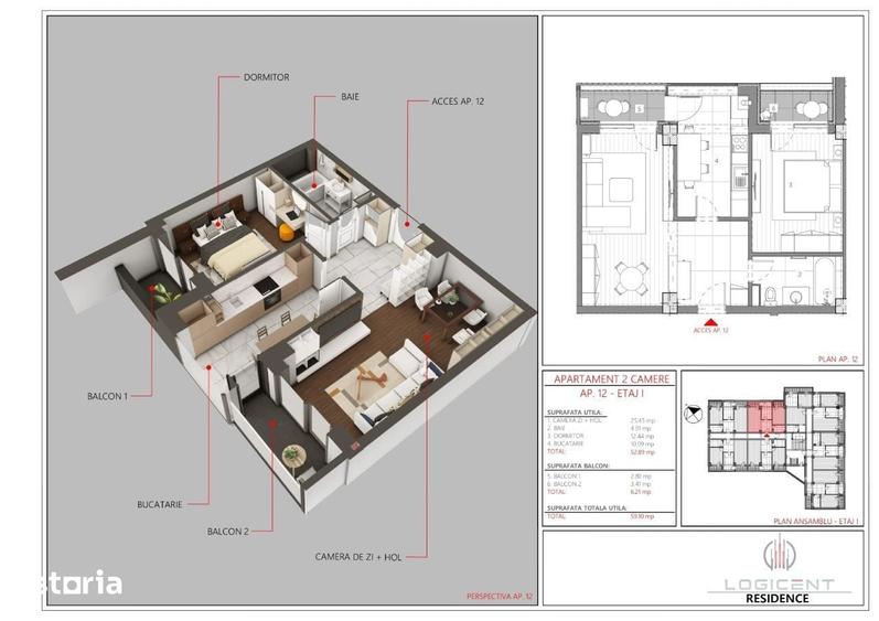 Apartament cu 2 camere decomandat în Central