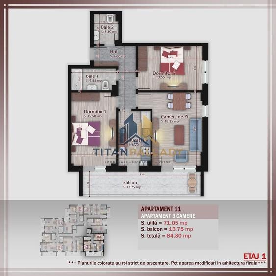 Apartament cu 3 camere decomandat în Theodor Pallady