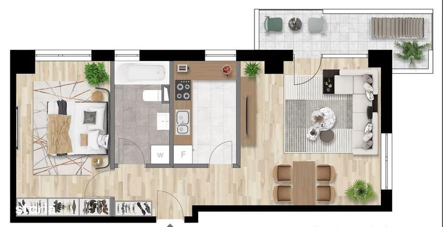 Apartament cu 2 camere decomandat în Între Lacuri