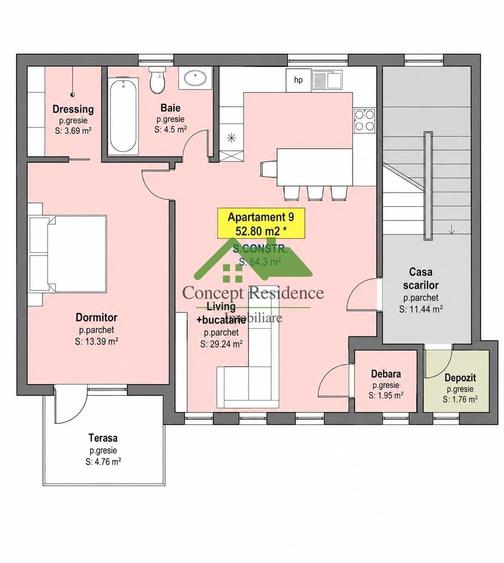 Apartament cu 2 camere decomandat în Depozitelor