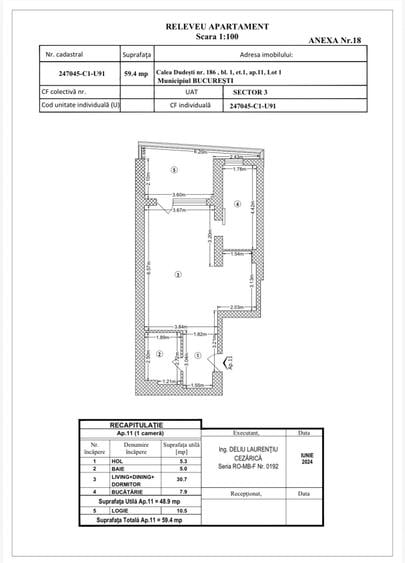 Studio 60 mp | Vedere strada | Bloc 1 central | Select Residence 2025 - Calea Dudesti 186 - 5