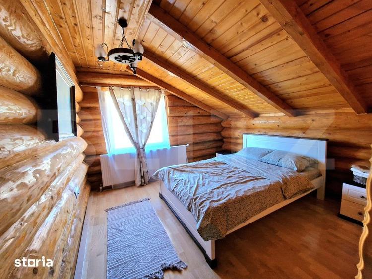 Cabana din lemn rotund, 140 mp utili, 1000mp teren zona turistica - 7