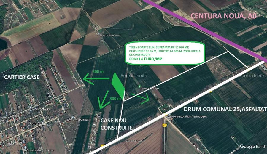 Teren Construcții intravilan de 15070 mp, în Clinceni