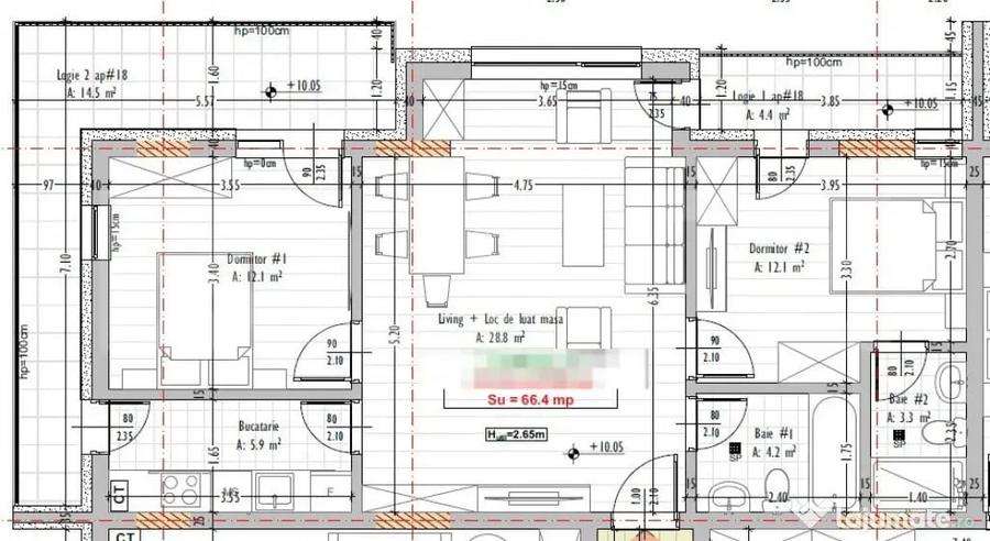 Apartament 3 camere, 2 bai, 2 balcoane, Stejarului, Floresti - Floresti (Cluj) - 1