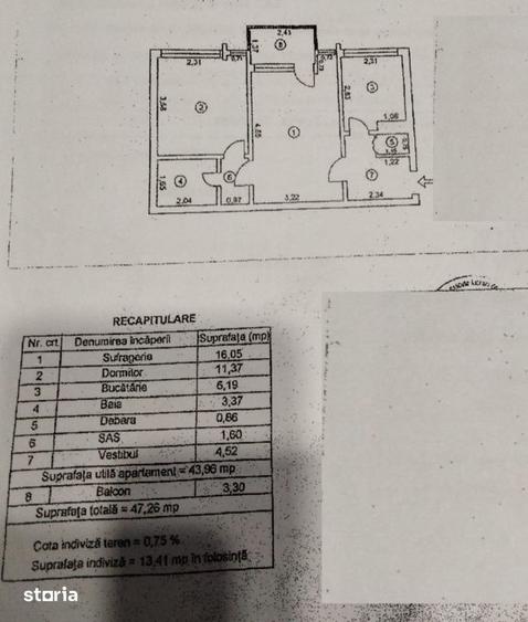 Apartament cu 2 camere în Gării