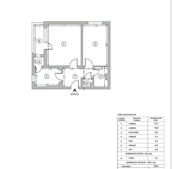 Apartament cu 2 camere decomandat în Dristor