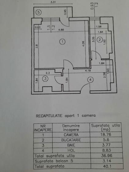 Garsonieră decomandată în Nicolina