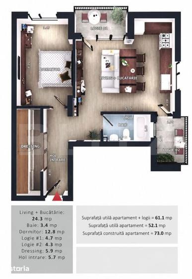 Apartament cu 2 camere în Florești — fotografia 1