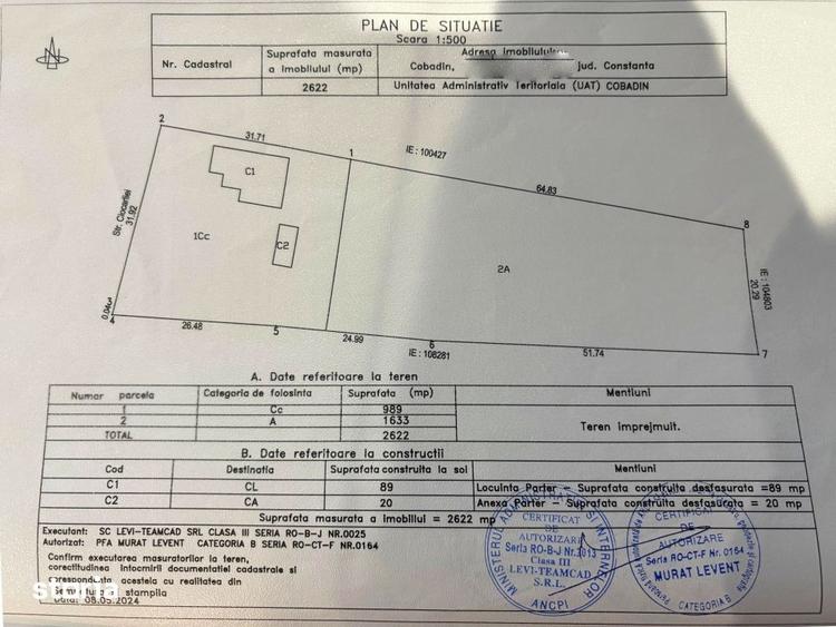 Teren de 2591 mp, în Cobadin