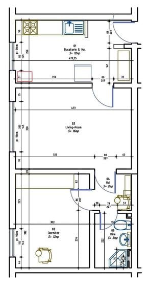 Apartament cu 2 camere semidecomandat în Central