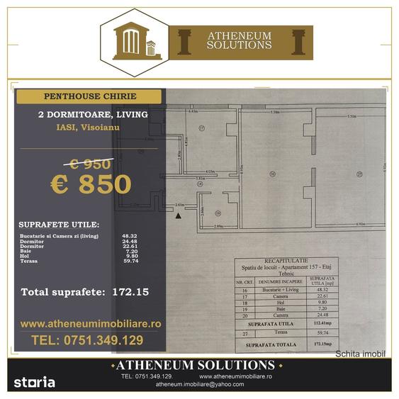 Apartament cu 3 camere în Ciurea