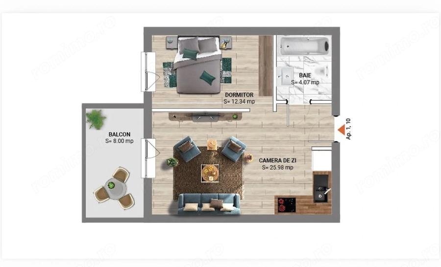 Studio premium in GREENFIELD Baneasa Bucuresti, Sector 1 - Loc de parcare inclus - 14