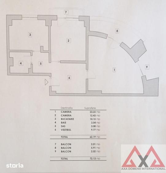 Apartament 2 camere P-ta Alba Iulia, decomandat - 72,13mp - 3