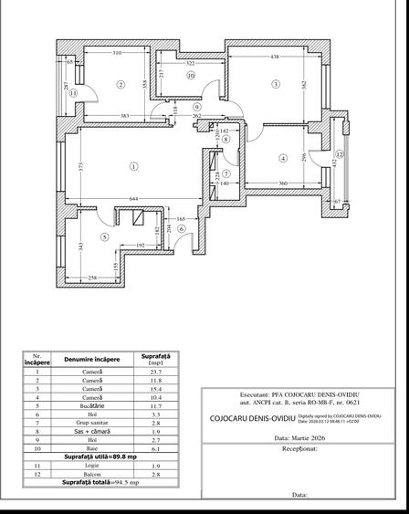 Apartament cu 4 camere semidecomandat, mobilat în P-ța Unirii