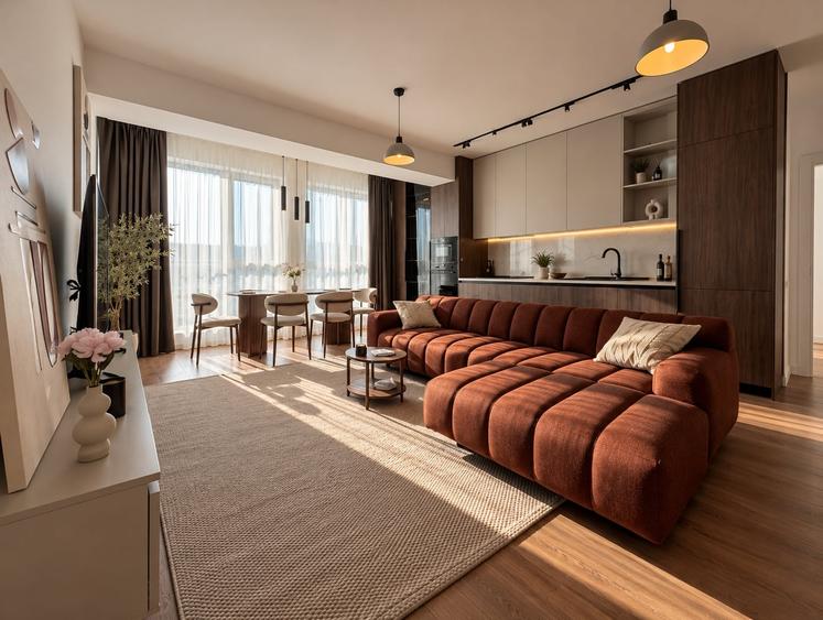 Apartament cu 3 camere decomandat, mobilat în Pipera