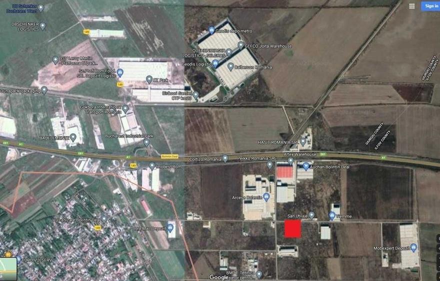 Teren de 7200 mp, în Bolintin-Deal