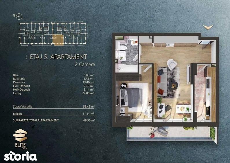 Apartament cu 2 camere semidecomandat în Bulgaria
