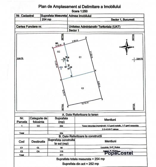 Teren Construcții intravilan de 322 mp, în Dorobanți